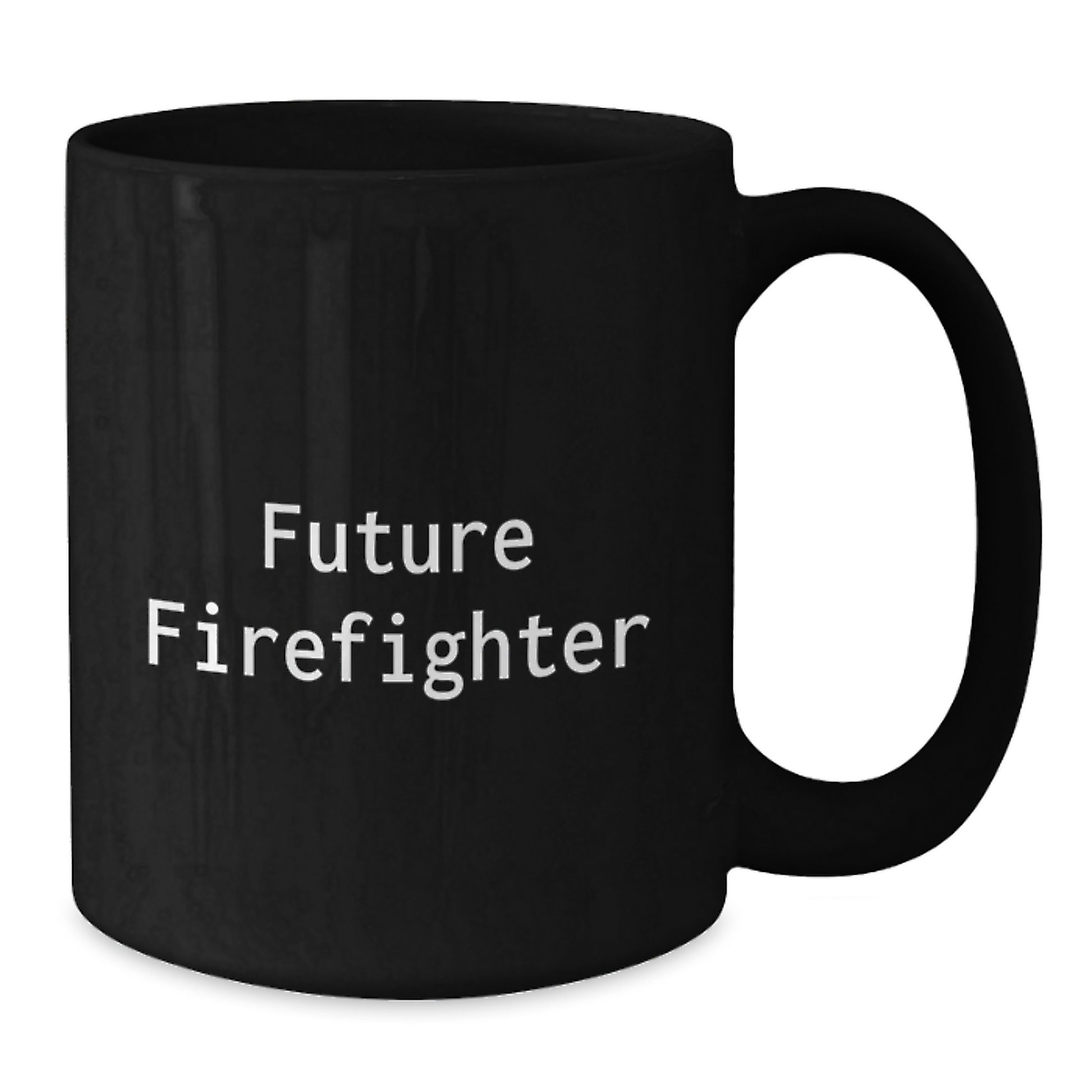 Funny Future Firefighter Christmas Unique Gifts from Friends to Firefighter Men Black Coffee Mug - Additional