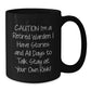 Funny Warden Gifts - Retirement Warden Coffee Mug, Caution, Black Coffee Mug Gifts for Men, Women, Friends, Family, Christmas Unique Gifts from Friends - Additional