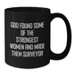 Funny Surveyor Gifts for Women, Black Coffee Mug, Inspirational Quote 'God Found Some Of The Strongest Women And Made Them Surveyor' Christmas Unique Gifts for Daughter, Sister, Coworker - Additional