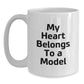 Funny Model Gifts from Friends - 'My Heart Belongs To A Model' White Coffee Mug, Birthday Unique Gifts for Model Enthusiasts - Main