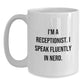 Funny Gifts for Receptionist Birthday - I'm A Receptionist. I Speak Fluently In genius. White Coffee Mug, Gifts from Friends and Family - Main