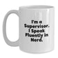 Funny Supervisor Gifts from Friends for Birthday Celebrations - I'm A Supervisor. I Speak Fluently In genius. - White Coffee Mug (11oz or 15oz Capacity, Ceramic, Microwave, Dishwasher Safe) - Main