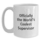 Funny Supervisor Gifts from Men for World's Coolest Supervisor White Coffee Mug - Christmas Unique Present Ideas - Main