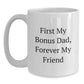 Funny Bonus Dad Gifts from Son, Inspirational White Coffee Mug, Christmas Unique Presents for Men - Main