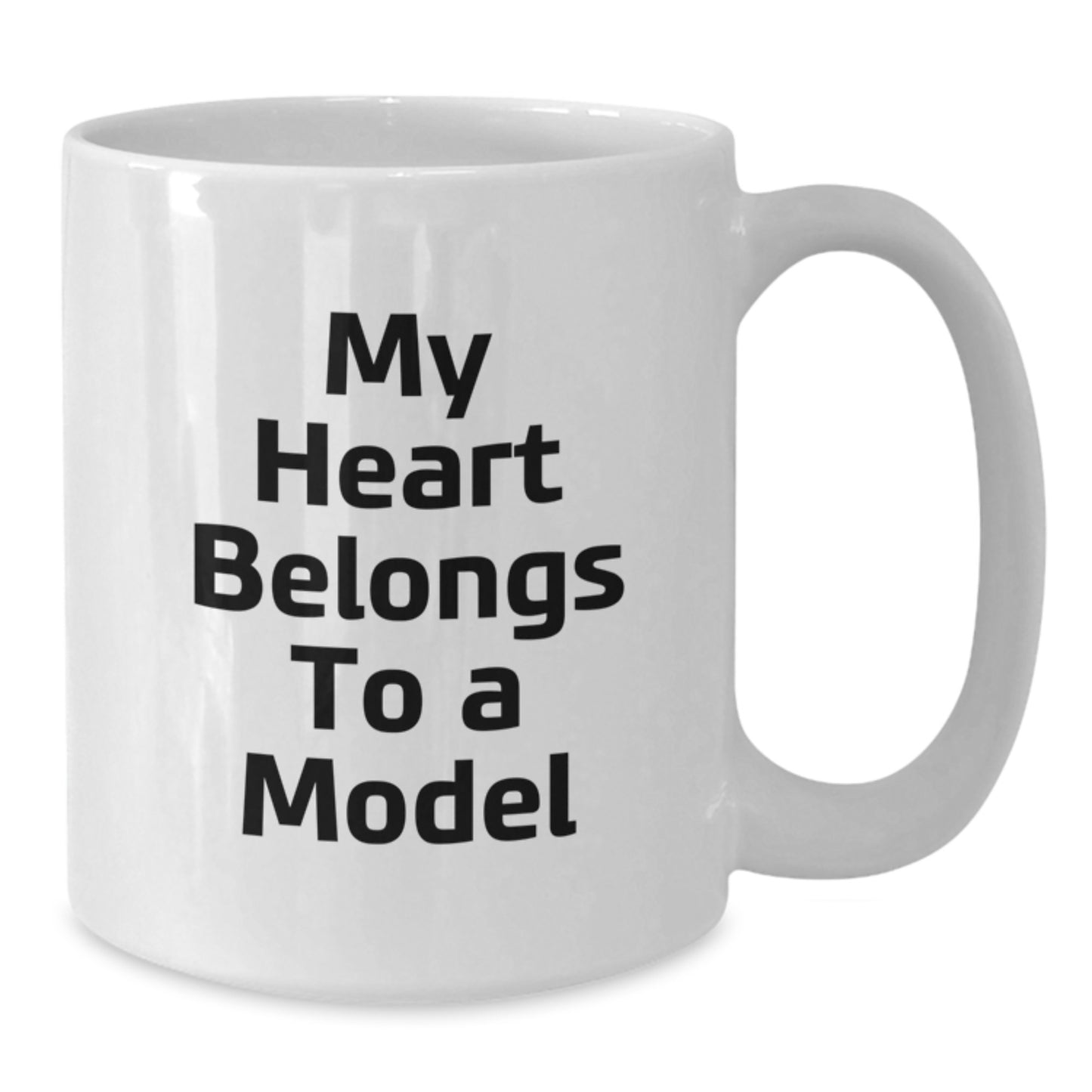 Funny Model Gifts from Friends - 'My Heart Belongs To A Model' White Coffee Mug, Birthday Unique Gifts for Model Enthusiasts - Additional