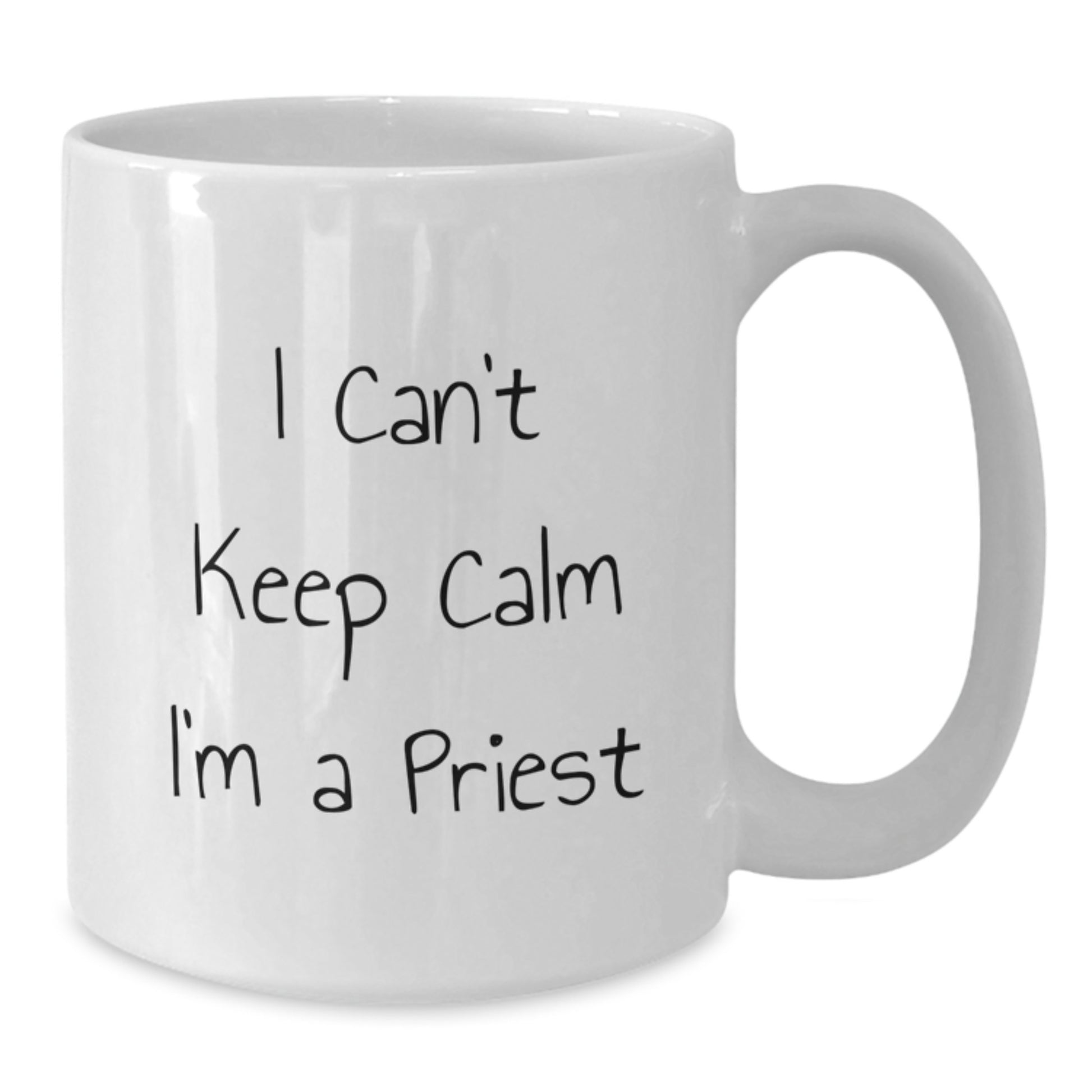 Funny Priest Gifts for Men, Unique White Coffee Mug with 'I Can't Keep Calm I'm A Priest' Quote, Perfect Christmas Unique Gifts from Men - Additional