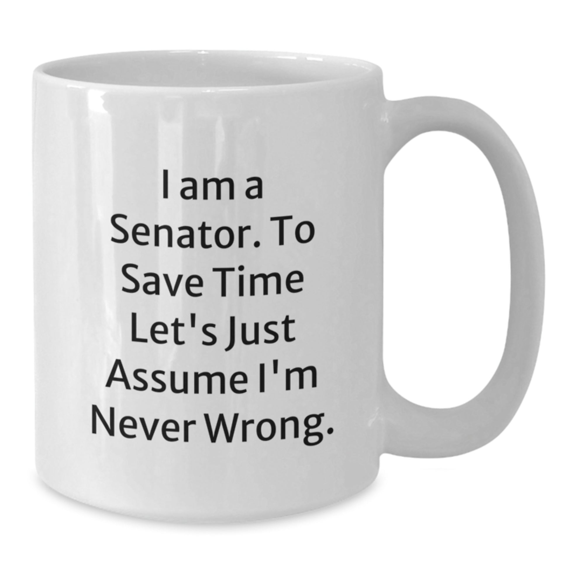 Funny Senator White Coffee Mug Gifts for Senator from Friends - I'm Never Wrong - Unique Christmas Memorable Presents - Additional