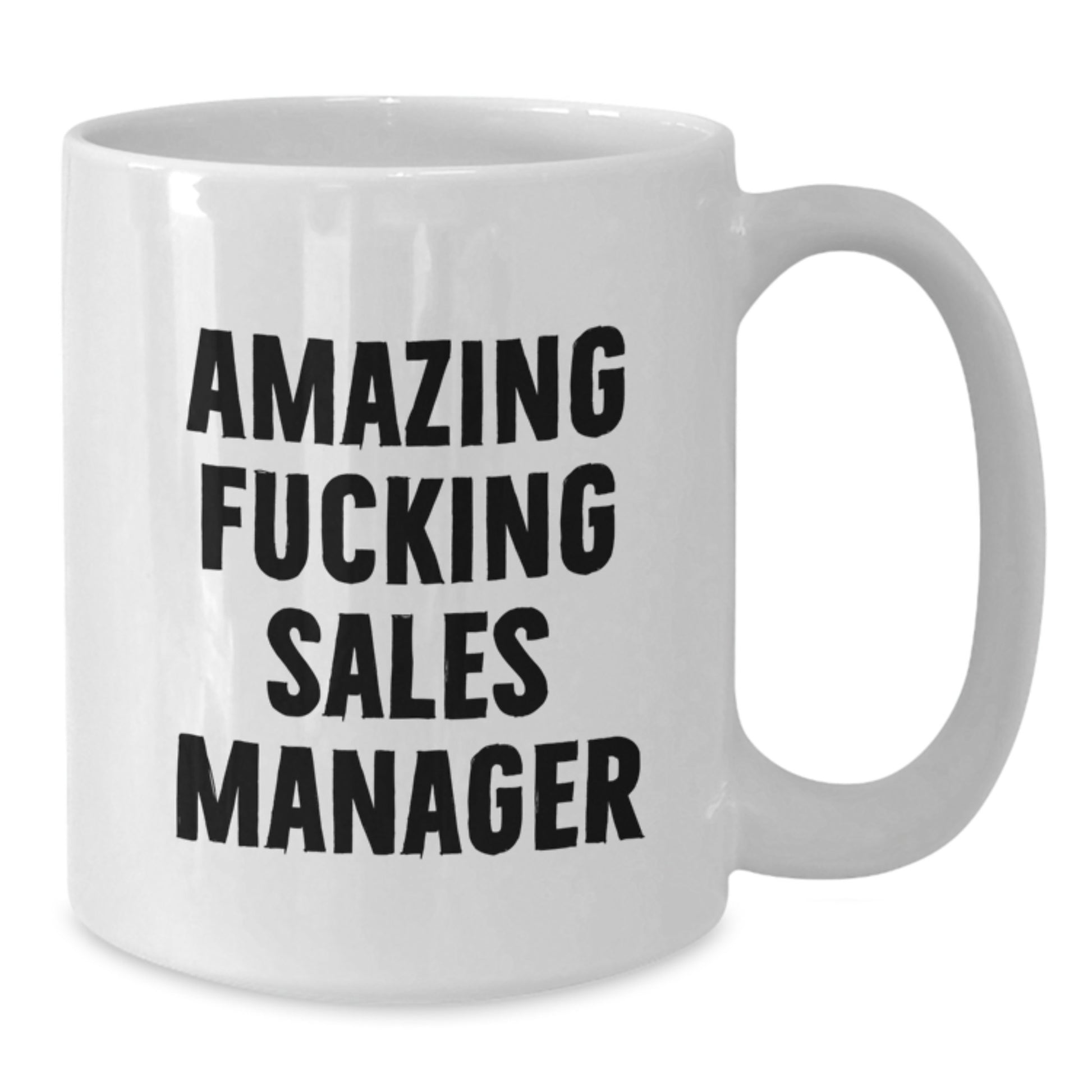 Funny Sales Manager Gifts from Men, White Christmas Unique Mugs for Sales Manager, 'Amazing F--king Sales Manager' Quote - Additional