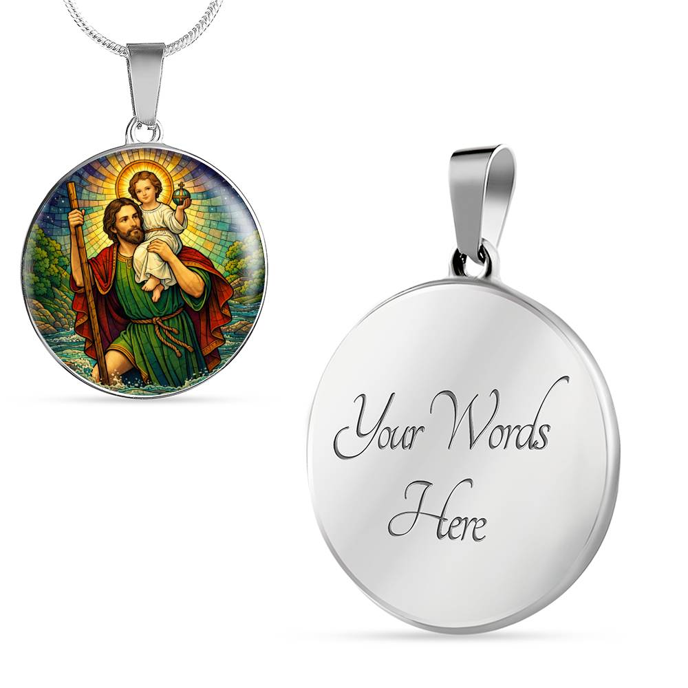 Saint Christopher Necklace or Keychain, Patron Saint of Travelers Jewelry, Catholic Travel Protection Pendant