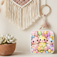 Cute Bunny Necklace or Keychain, Easter Bunny Trio Jewelry, Pastel Rabbit Pendant for Teen Girl, Easter Basket Stuffer Gift
