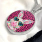 Cute Bunny Necklace or Keychain, Pink Leopard Bunny Jewelry, Kawaii Rabbit Pendant for Teen Girl, Easter Basket Stuffer Gift