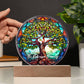 Tree of Life Stained Glass Style Plaque