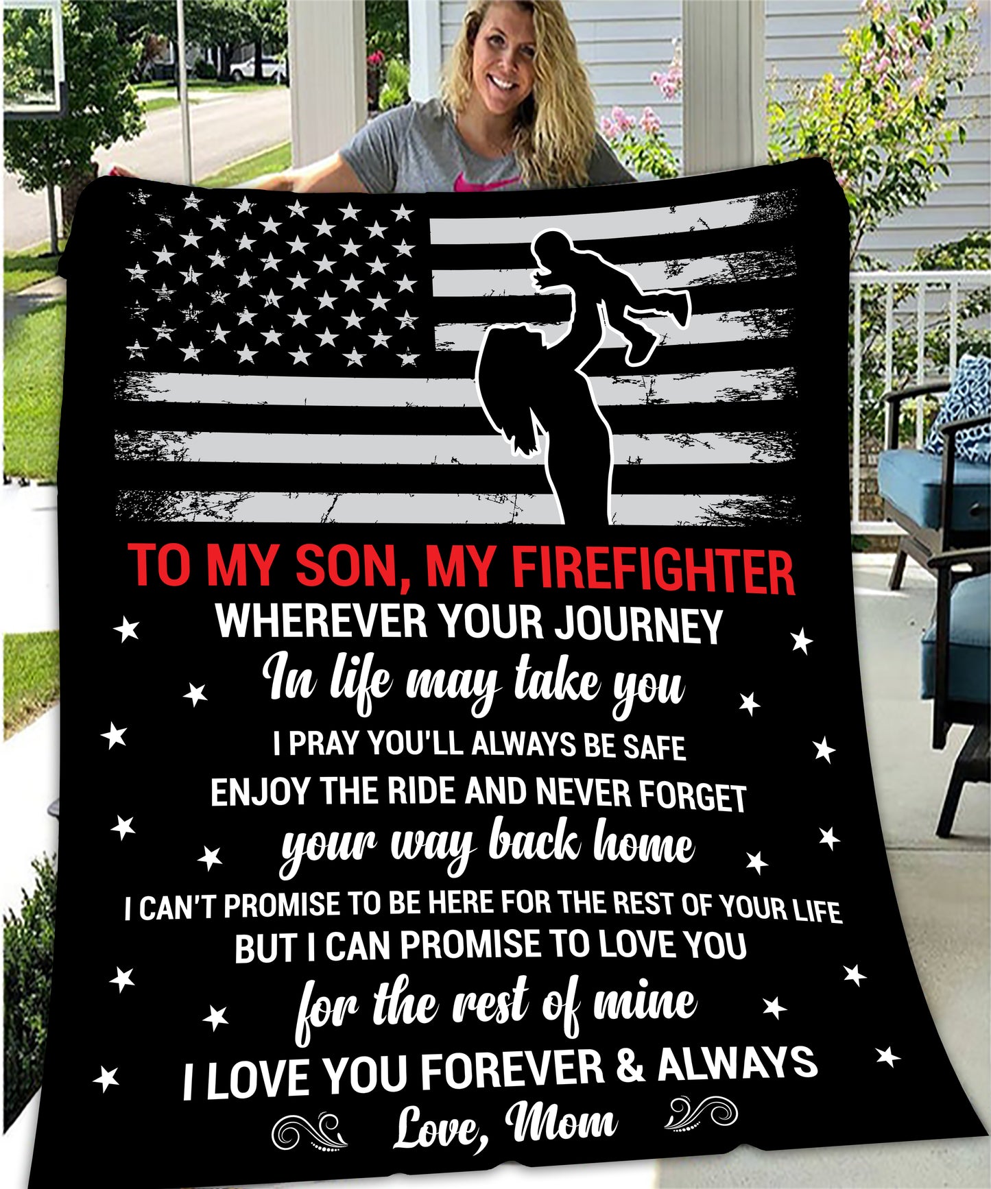 My Firefighter Son Fleece Blanket