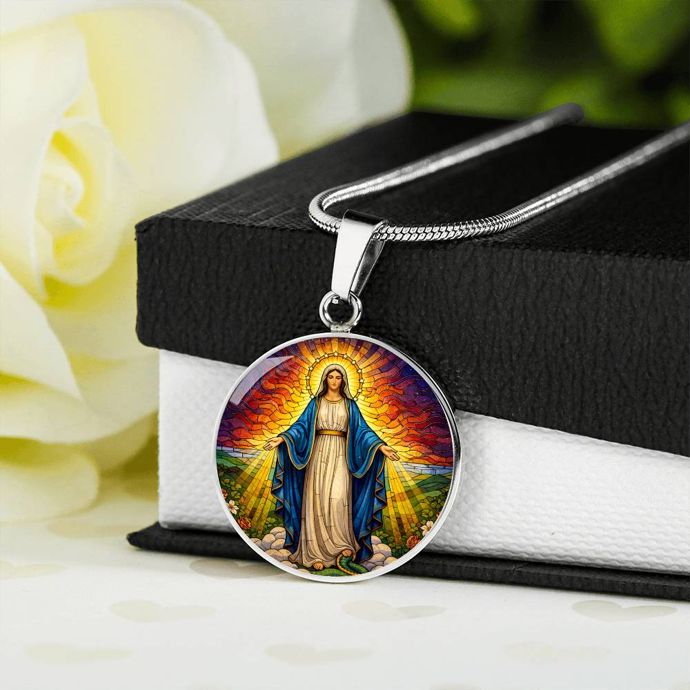 Our Lady of Grace Necklace or Keychain, Blessed Virgin Mary Catholic Jewelry, Marian Faith Pendant Gift