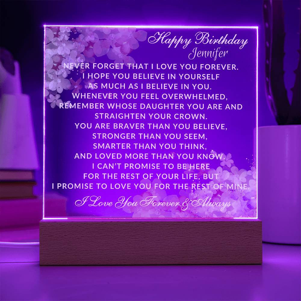 Happy Bday Pink Flower Plaque