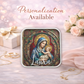 Mary and Baby Jesus Necklace or Keychain, Catholic Necklace, Virgin Mary Jewelry, Religious Keepsake Gift