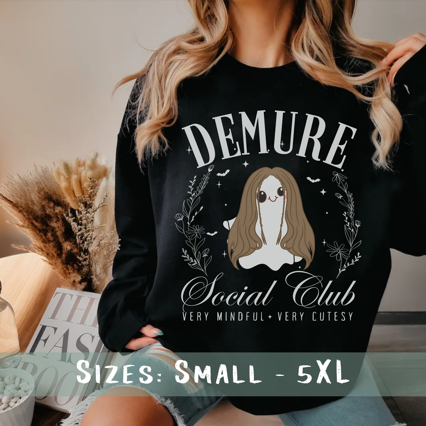 Demure Cutesy Ghost Halloween Sweatshirt