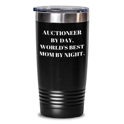 Auctioneer Humor Gifts from Dad to World's Best Mom on Father's Day - Funny Tumbler, 20oz or 30oz Capacity, Stainless Steel/Powder Coating - Main