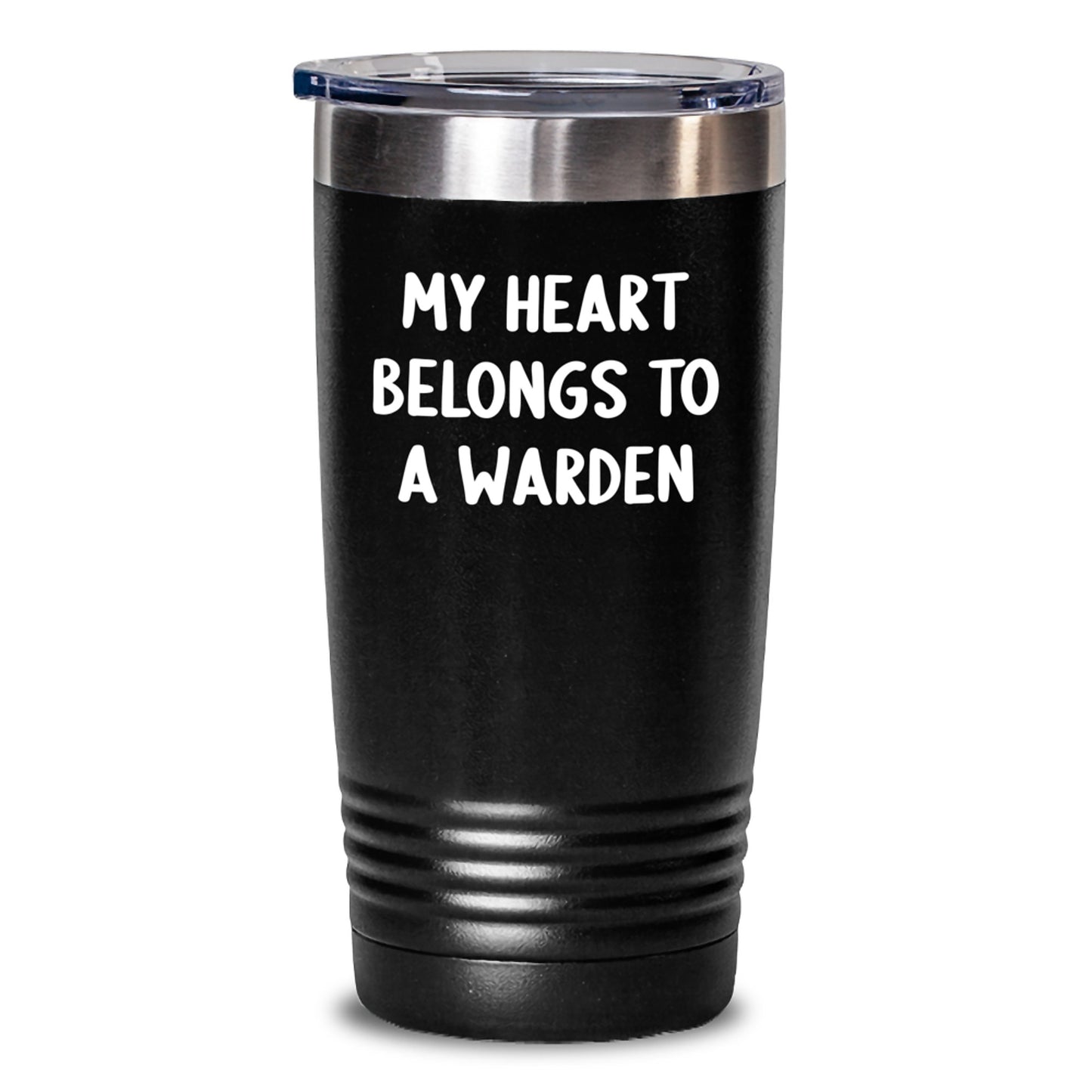 Funny Warden Gifts from Men to Friends, My Heart Belongs To A Warden Christmas Unique Ideas for Warden Lovers 20oz 30oz Tumblers - Main