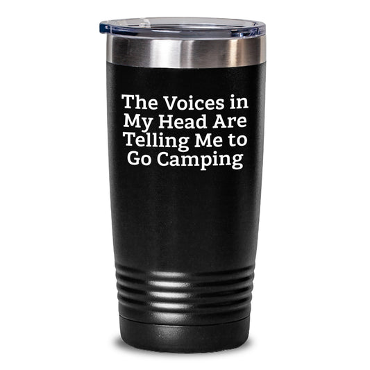 Funny Camping Gifts for Friends, Inspirational Tumbler for Camping Enthusiasts, Gifts from Men to Women - Camping Quote, 20oz/30oz Stainless Steel Vacuum Insulated Tumbler - Main