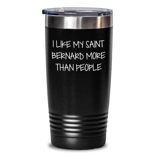 Funny Saint Bernard Dog Lovers Gifts from Friends for Birthday with Tumbler Quote I Like My Saint Bernard More Than People, Unique Gifts for Saint Bernard Dog Enthusiasts - Main