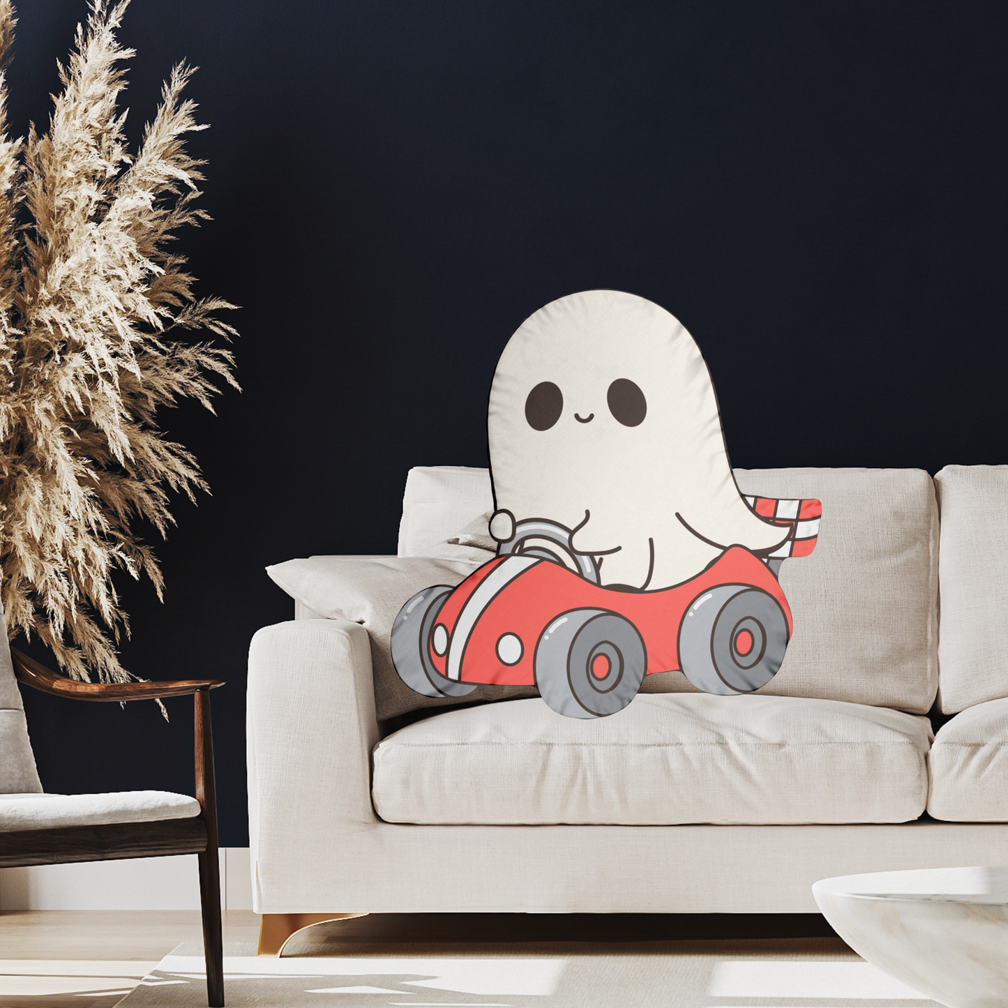 Halloween Plush Car Racing Ghost Pillow