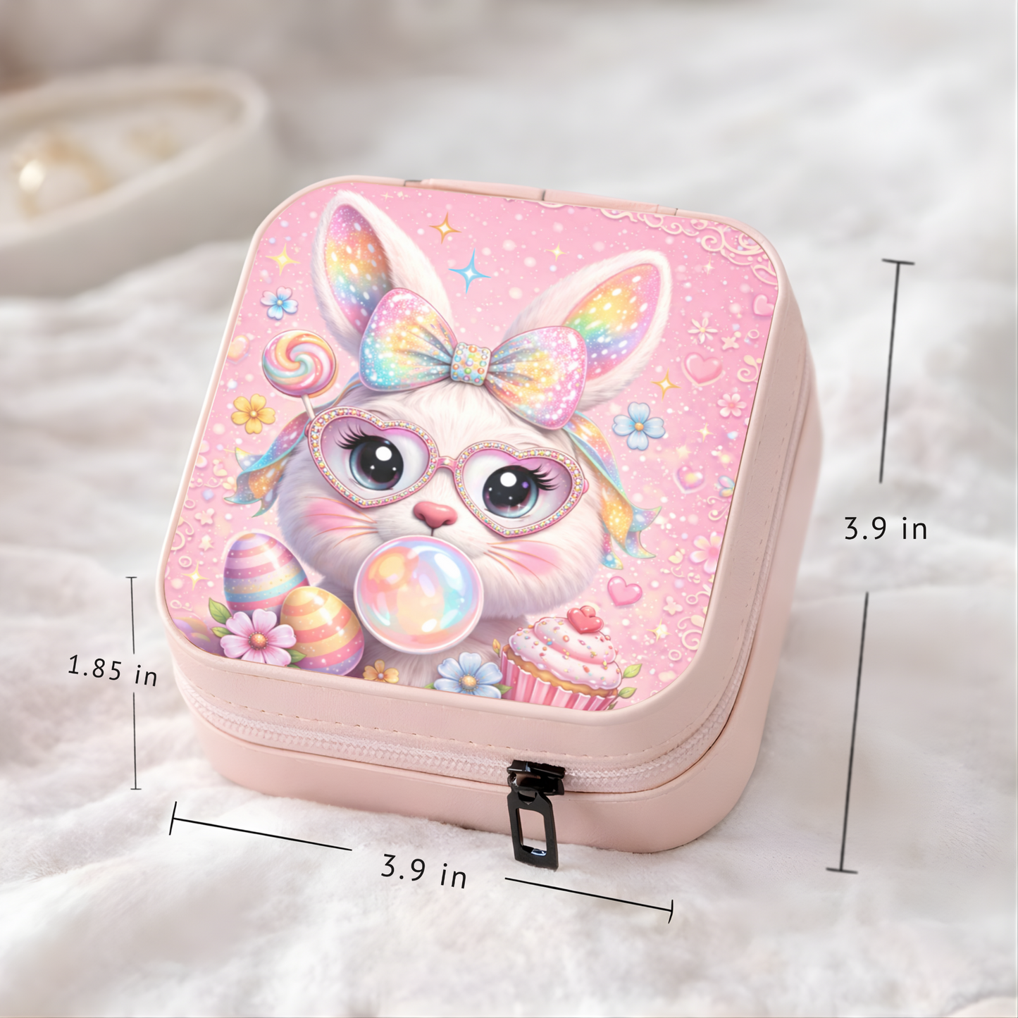 Cute Bunny Necklace or Keychain, Easter Bunny Jewelry, Kawaii Rabbit Pendant for Teen Girl, Easter Basket Stuffer Gift