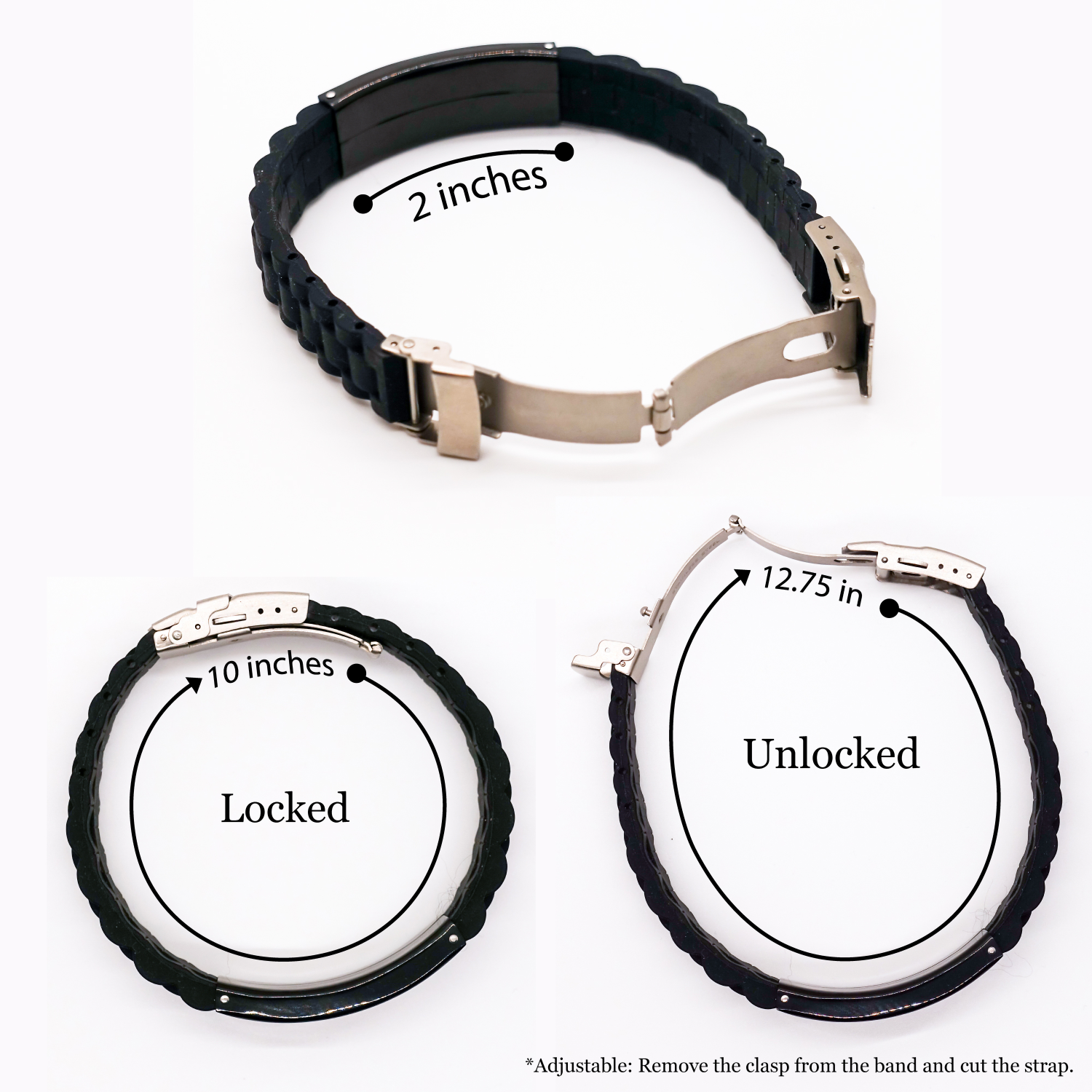 Funny Crime Scene Technician Gifts from Men to Friends - Certified Crime Scene Technician Quote Glide lock Clasp Bracelet, Adjustable Black Stainless Steel & Silicone, Father's Day Unique Gifts - Image 4
