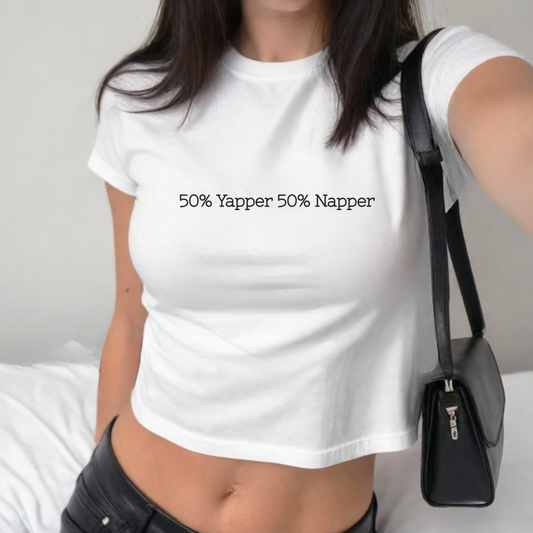 50% Yapper 50% Napper Baby Tee