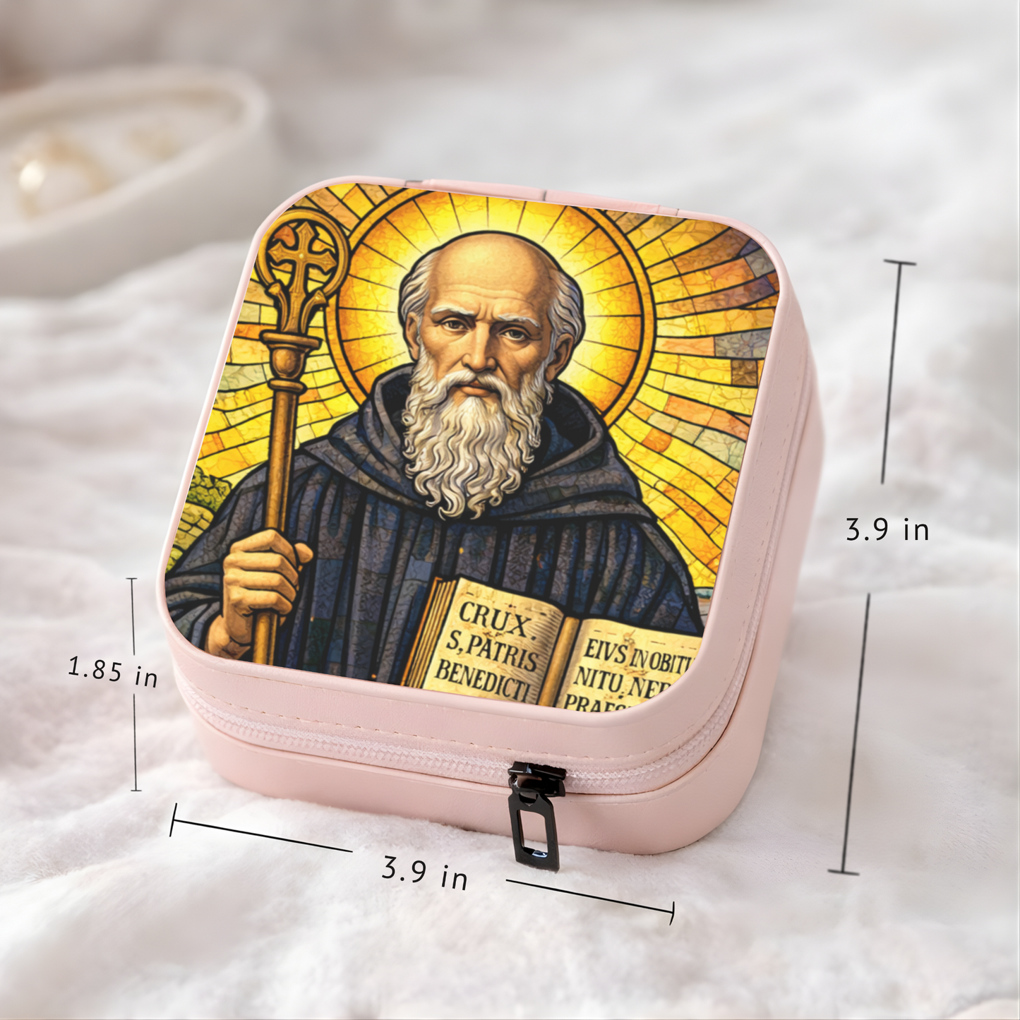 Saint Benedict Necklace or Keychain, Catholic Protection Medal Jewelry, Christian Faith Pendant Gift