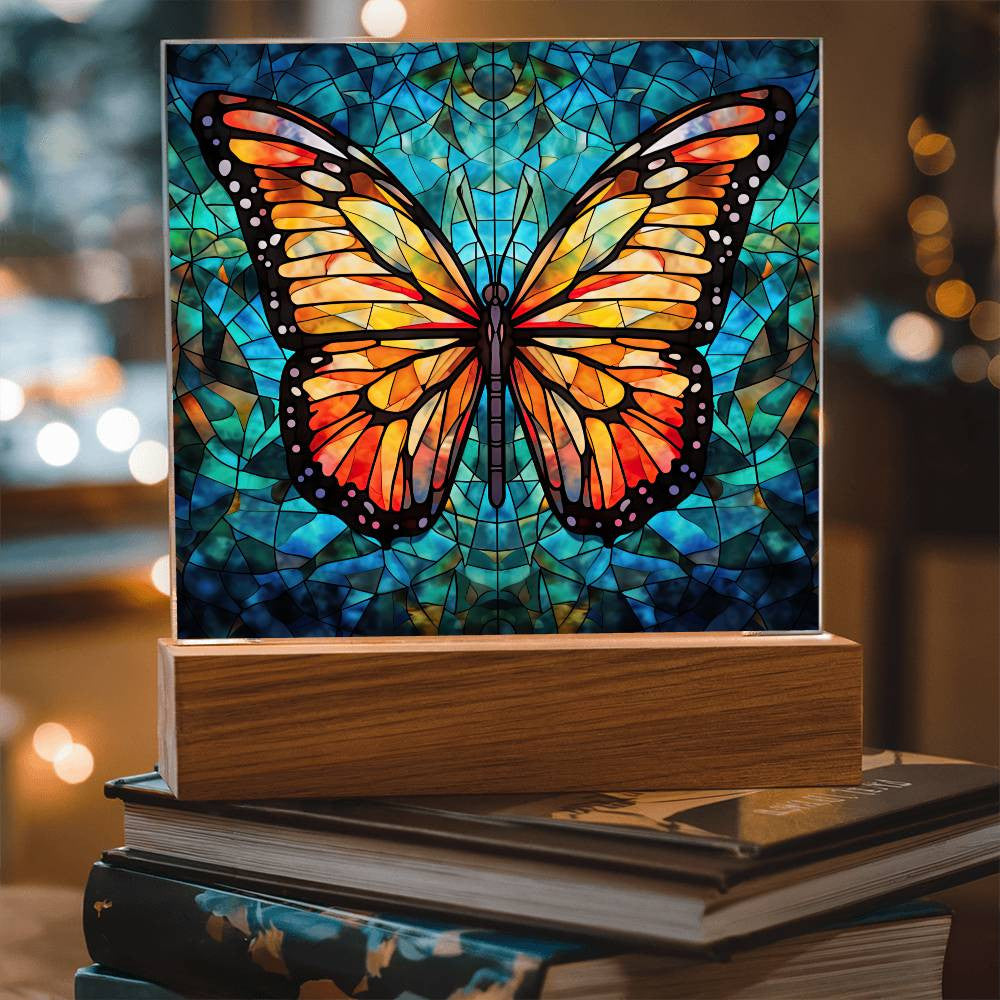 Stained Glass Butterfly Acrylic Plaque