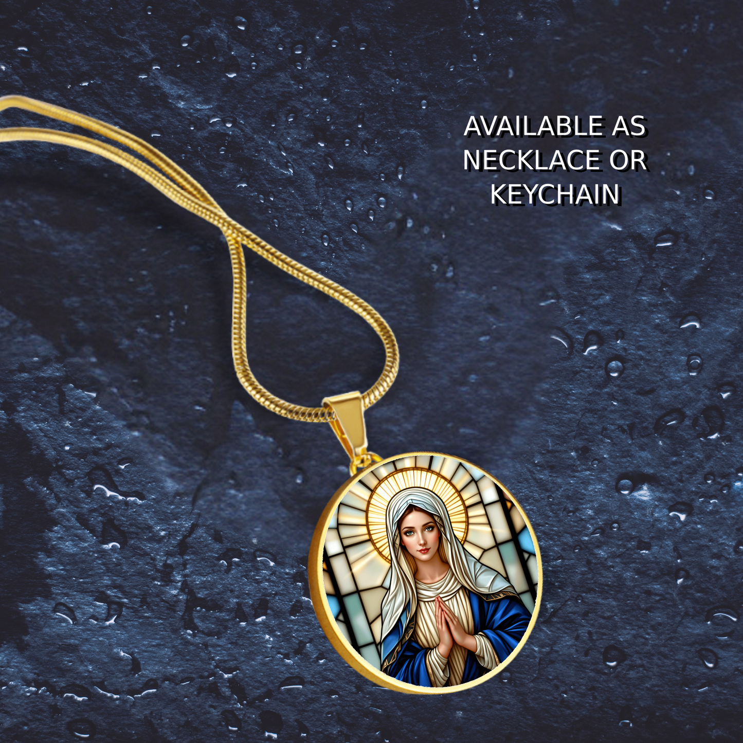 Virgin Mary Necklace or Keychain, Catholic Necklace for Women, Marian Jewelry Gift, Christian Gift for Her, Religious Pendant