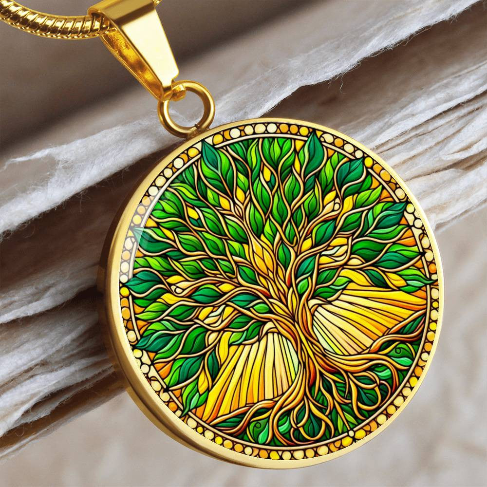 Stained Glass Tree of Life Jewelry - Silver and Gold