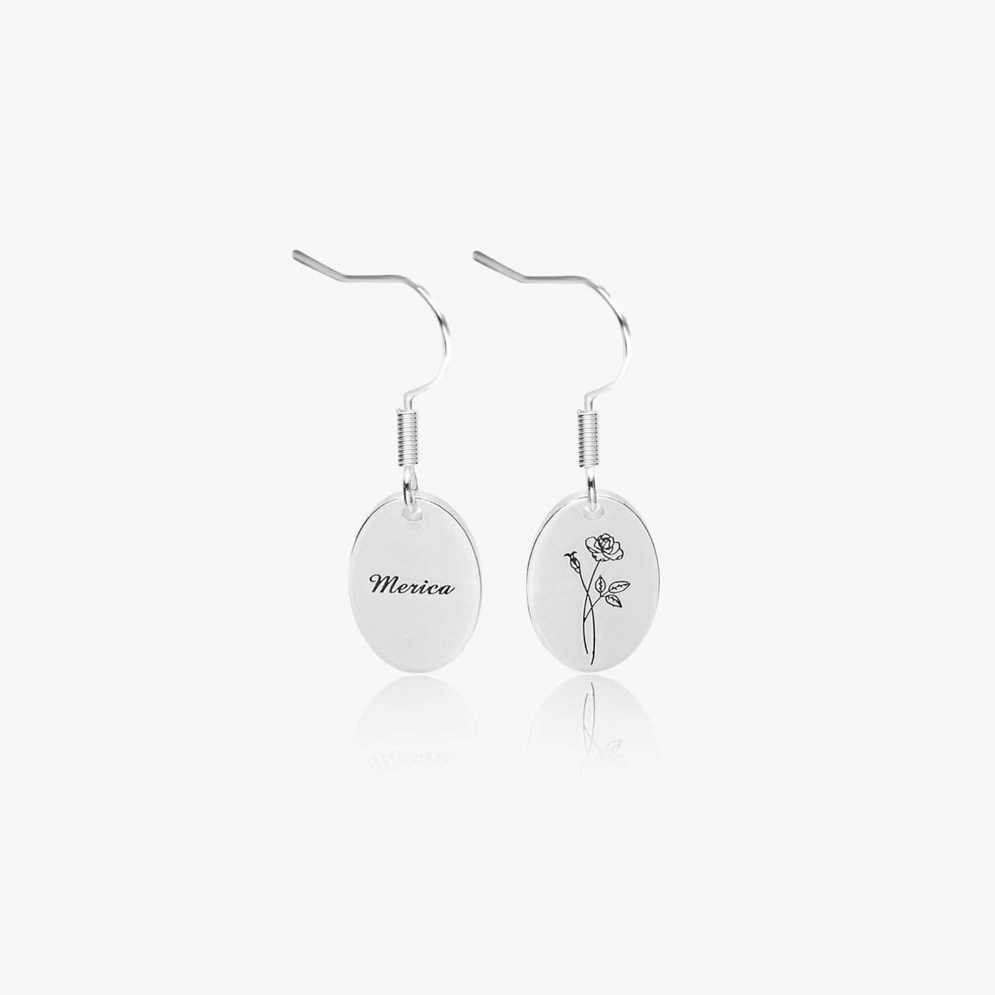 Personalized Minimalist Rose Earrings