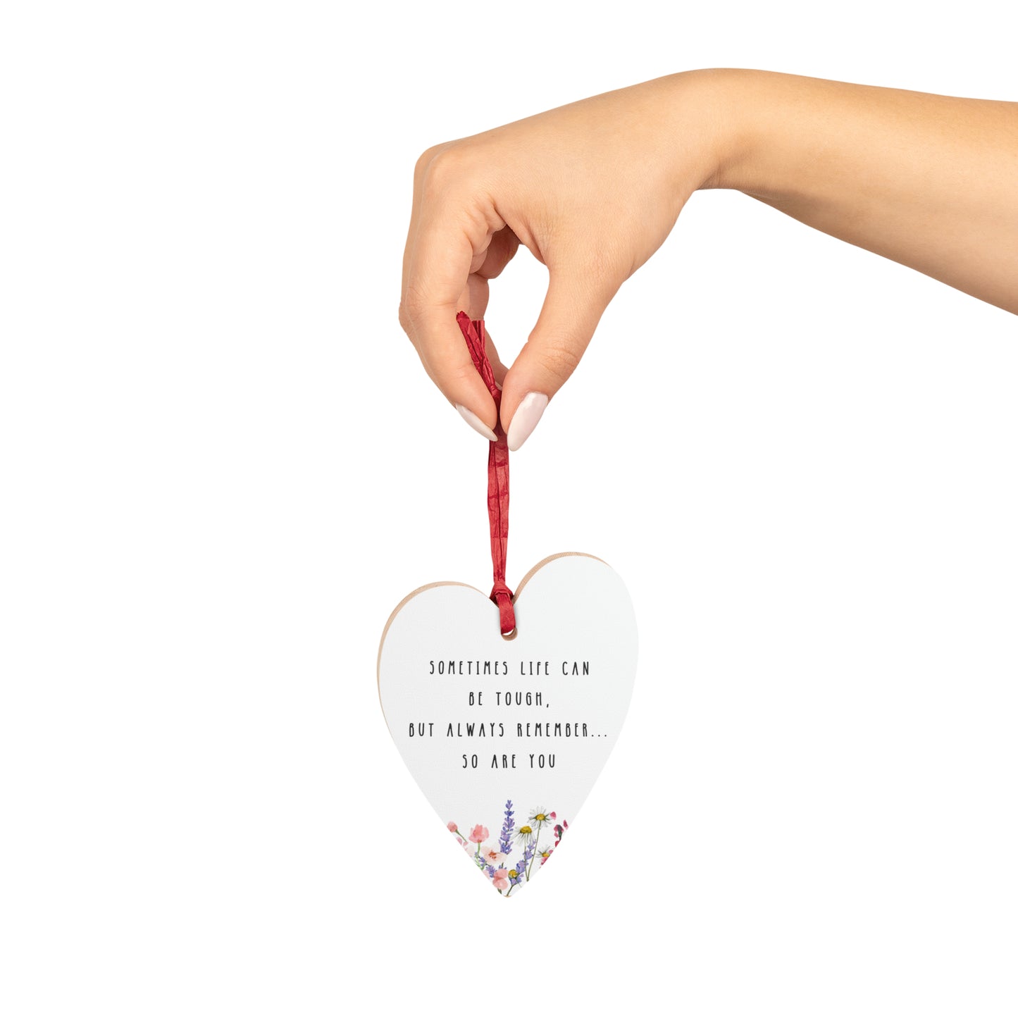 Stay Strong Wooden Heart Ornament