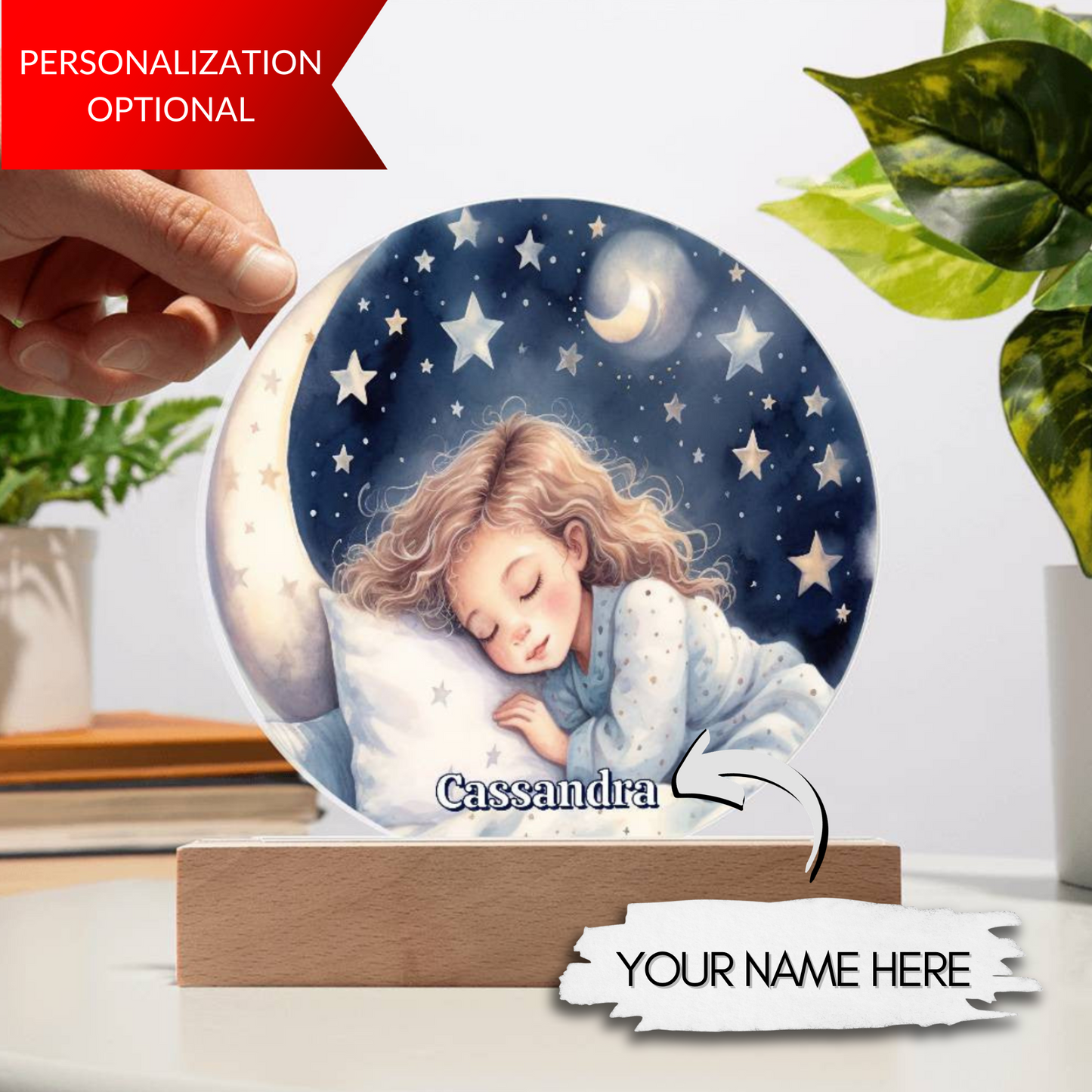 Personalized Stars and Moon Night Light