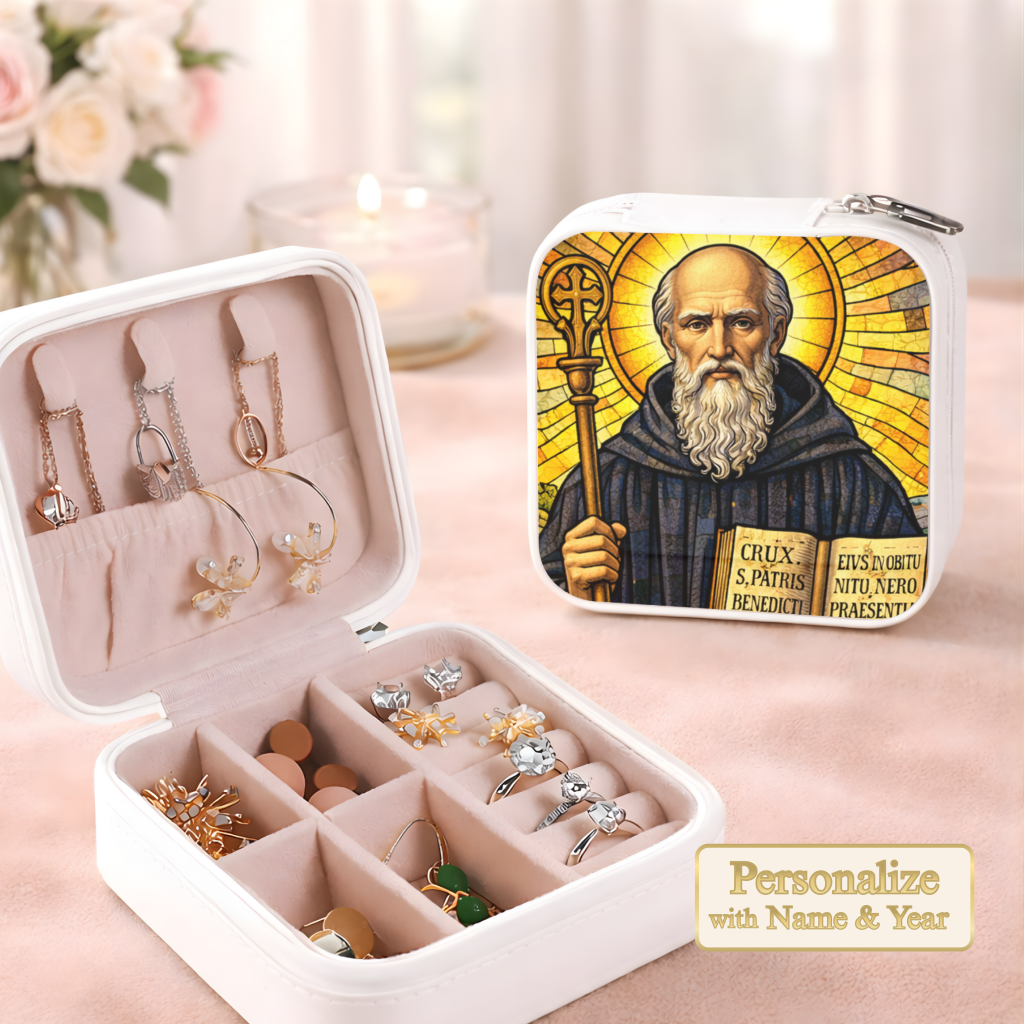 Saint Benedict Necklace or Keychain, Catholic Protection Medal Jewelry, Christian Faith Pendant Gift