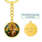 Saint Joseph and Child Jesus Necklace or Keychain, Catholic Patron Saint of Fathers Jewelry, Christian Faith Gift
