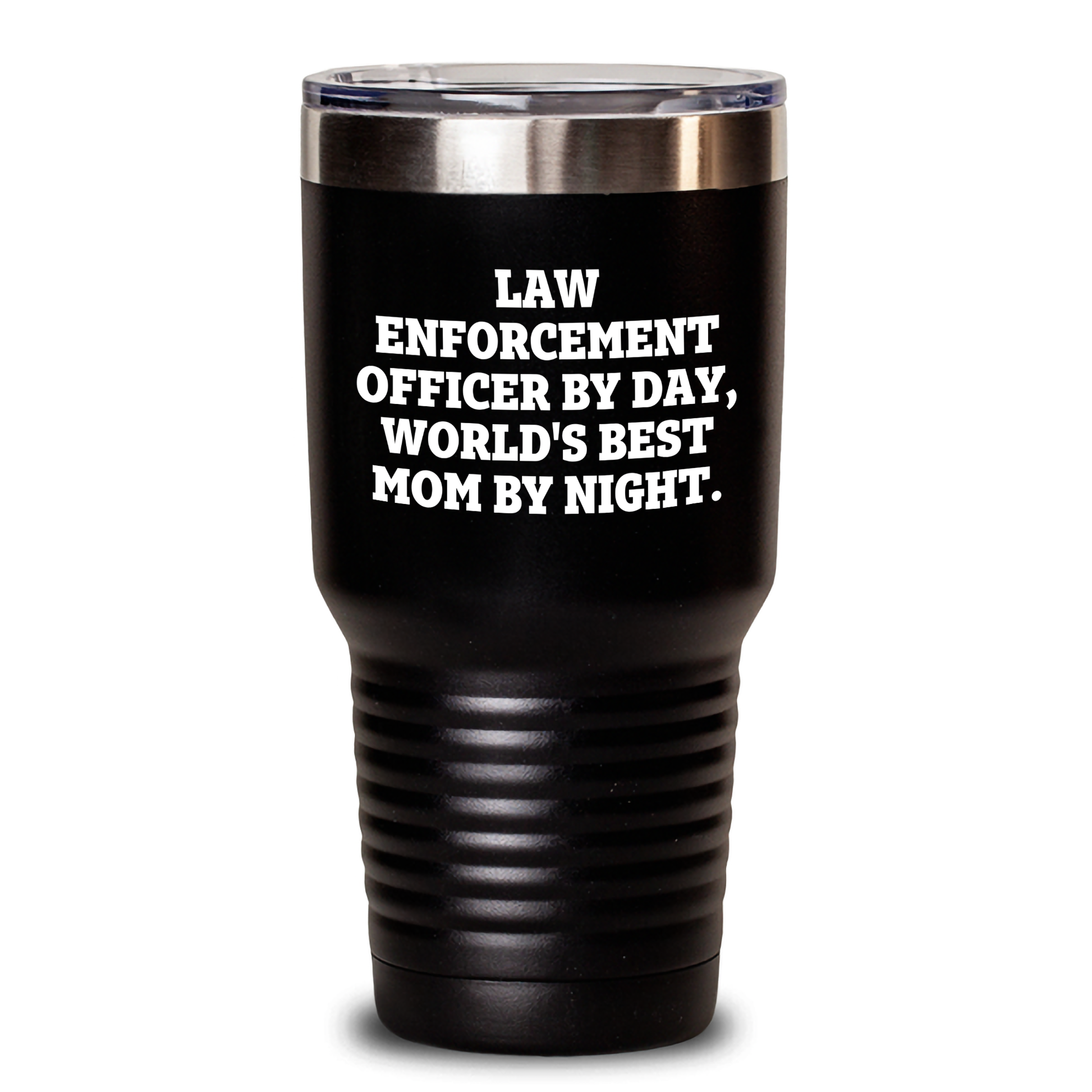 Funny Law Enforcement Officer Gifts for Men - World's Best Mom By Night Tumbler, Father's Day Unique Gifts from Family - Main
