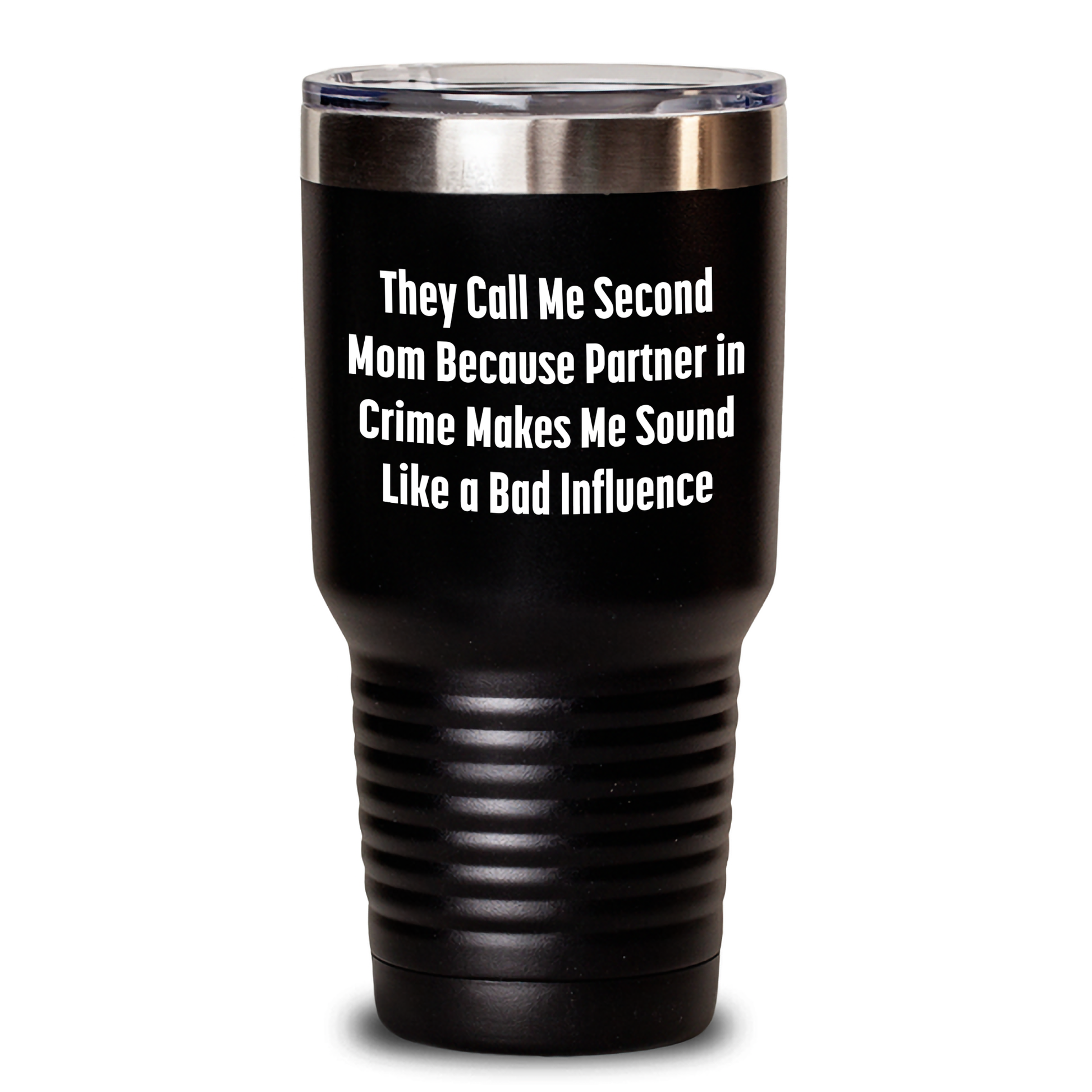 Funny Second Mom Gifts, Humorous Quote Tumbler for Dad's Partner in Crime - Gifts from Men to Second Mom, Father's Day Unique Gifts - Main