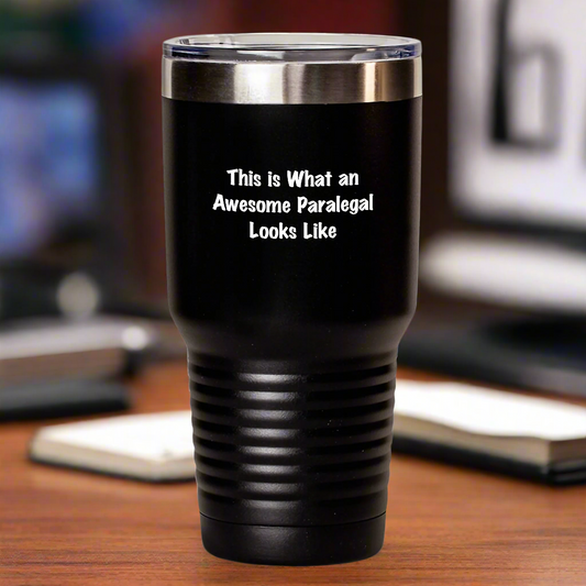 Gifts from Friends for Awesome Paralegal Graduates - This Is What An Awesome Paralegal Looks Like Tumbler, 20oz or 30oz Vacuum-Insulated, Stainless Steel/Powder Coating - Main