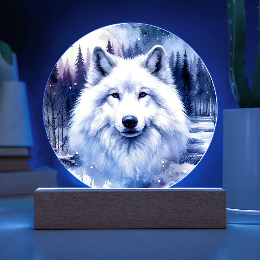 Winter Wolf LED Light Plaque Gift