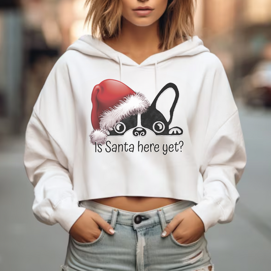 Dog Mom Christmas Lightweight Crop Sweatshirt