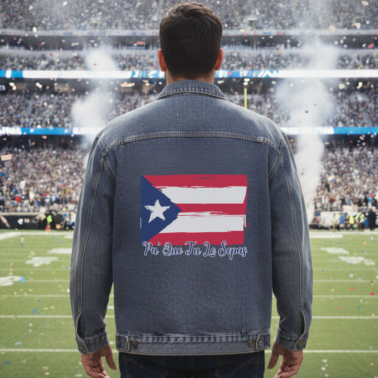 Unisex Puerto Rico Flag Jean Jacket