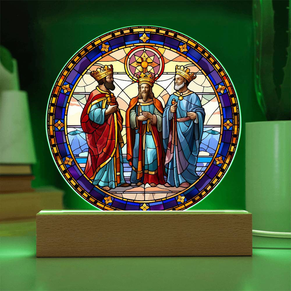Three Kings Acrylic Circle Ornament and Plaque
