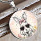 Cute Bunny Necklace or Keychain, Easter Bunny Jewelry, Rabbit Necklace for Teen Girl, Easter Basket Stuffer Gift