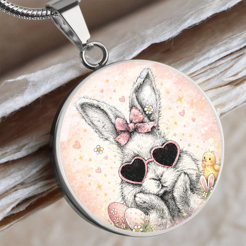 Cute Bunny Necklace or Keychain, Easter Bunny Jewelry, Rabbit Necklace for Teen Girl, Easter Basket Stuffer Gift