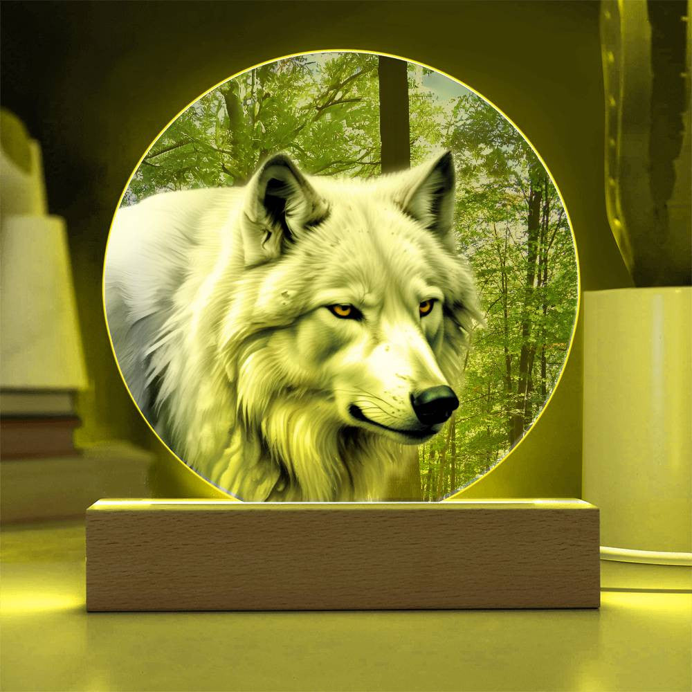 White Wolf LED Light Plaque