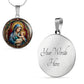 Mary and Baby Jesus Necklace or Keychain, Catholic Necklace, Virgin Mary Jewelry, Religious Keepsake Gift
