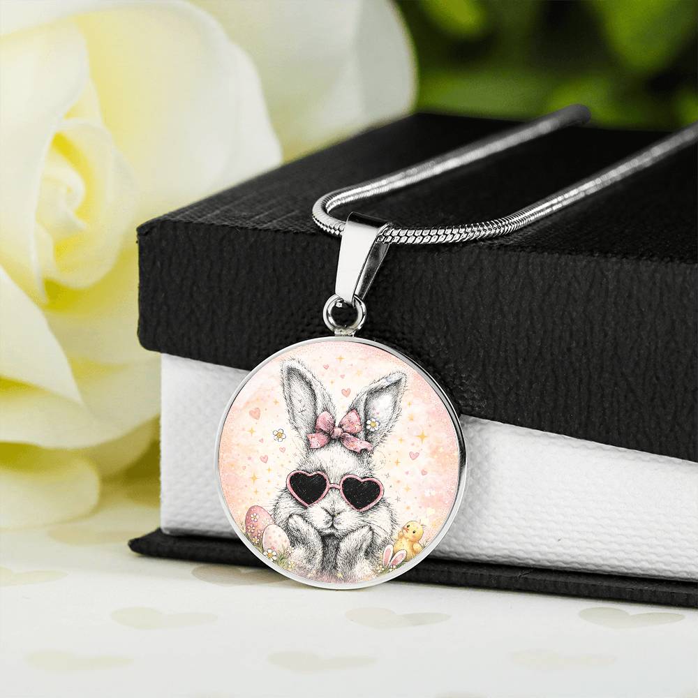 Cute Bunny Necklace or Keychain, Easter Bunny Jewelry, Rabbit Necklace for Teen Girl, Easter Basket Stuffer Gift